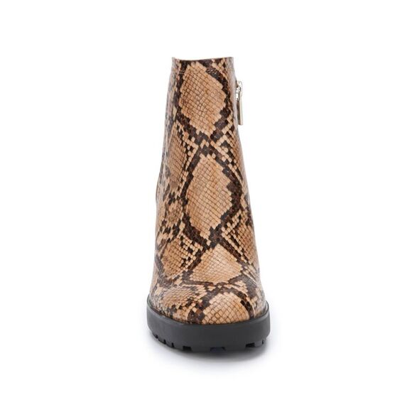 KENNETH COLE Womens Brown Snake Skin Print Chelsea Justin Stacked Heel Booties 9